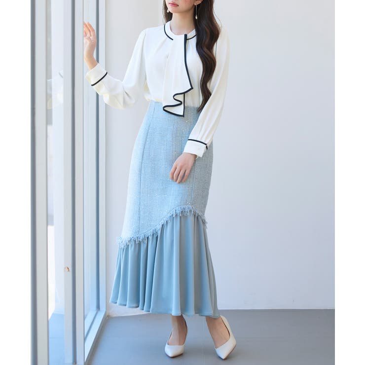 ドッキングアシンメトリースカート | SAISON DE PAPILLON  | 詳細画像36 