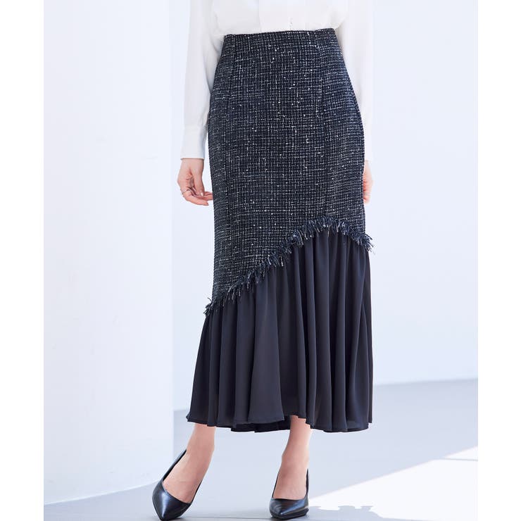 ブラック | ドッキングアシンメトリースカート | SAISON DE PAPILLON 