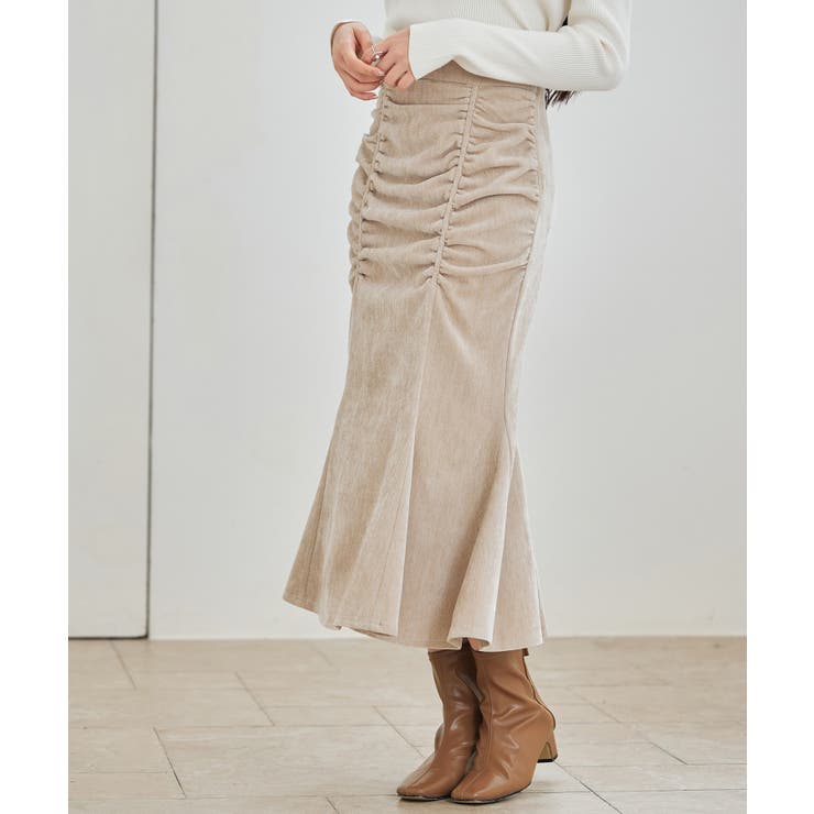 シャーリングハイウエストマーメイドスカート | SAISON DE PAPILLON  | 詳細画像9 