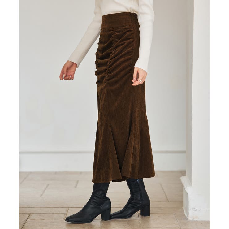 シャーリングハイウエストマーメイドスカート | SAISON DE PAPILLON  | 詳細画像3 