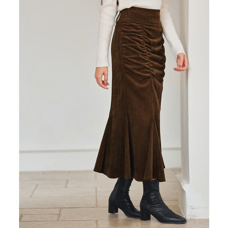 シャーリングハイウエストマーメイドスカート | SAISON DE PAPILLON  | 詳細画像4 