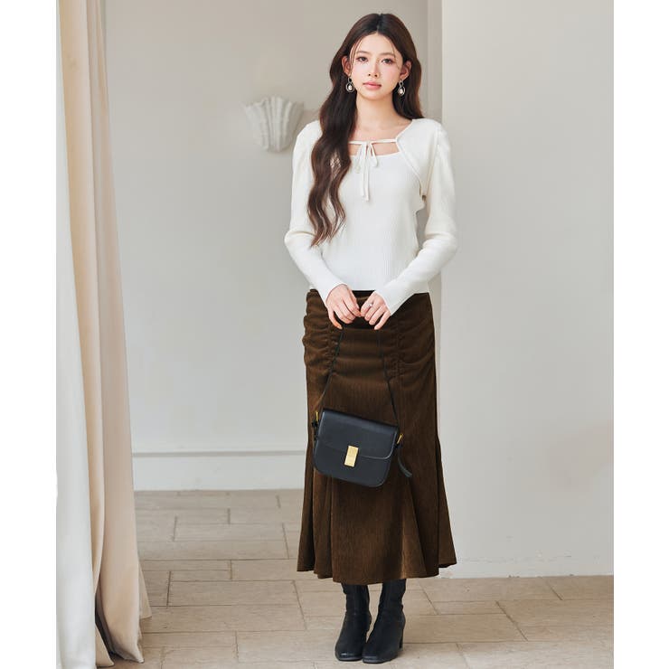 シャーリングハイウエストマーメイドスカート | SAISON DE PAPILLON  | 詳細画像6 