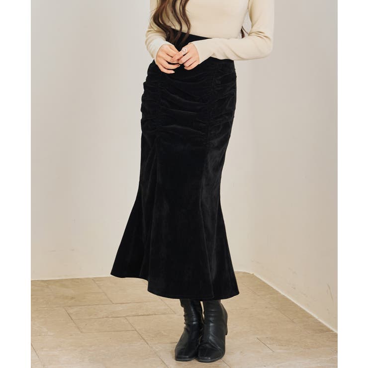 シャーリングハイウエストマーメイドスカート | SAISON DE PAPILLON  | 詳細画像21 