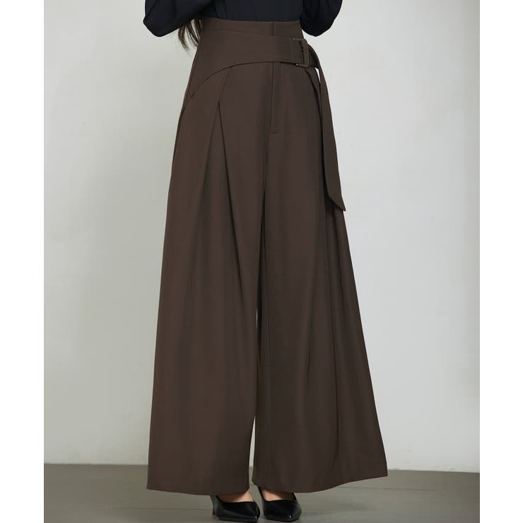 太めの飾りベルトワイドスラックスパンツ | SAISON DE PAPILLON  | 詳細画像21 