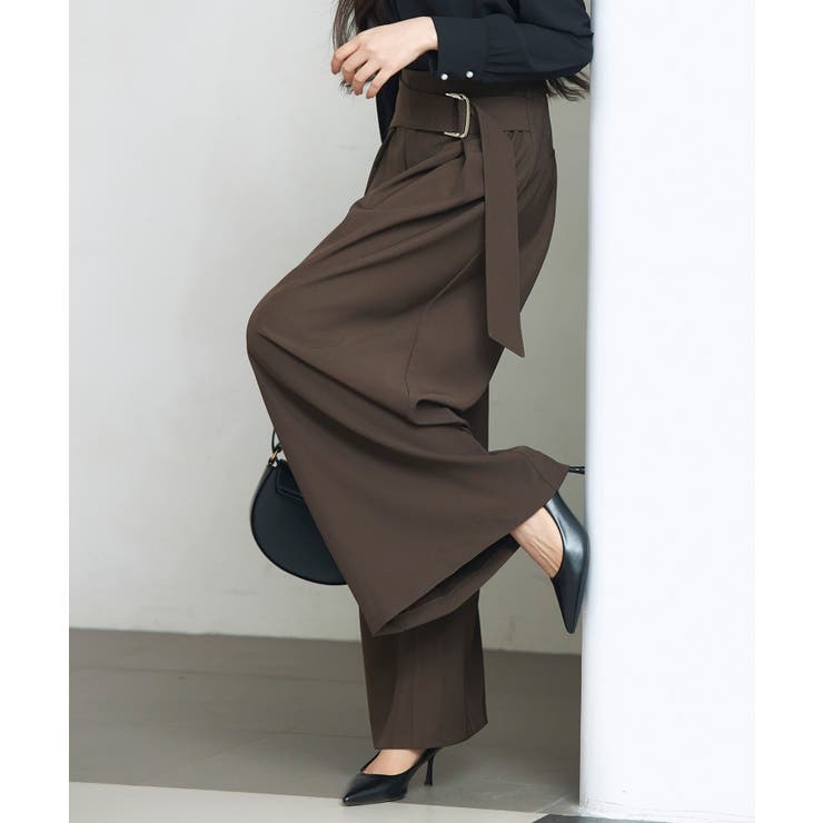 太めの飾りベルトワイドスラックスパンツ | SAISON DE PAPILLON  | 詳細画像22 