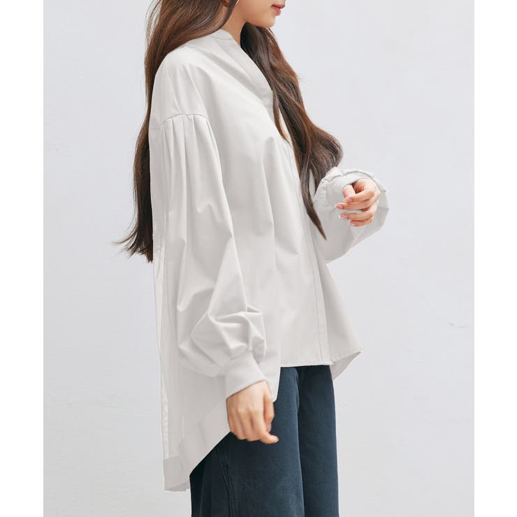 ギャザーチュールドッキングブラウス | SAISON DE PAPILLON  | 詳細画像3 