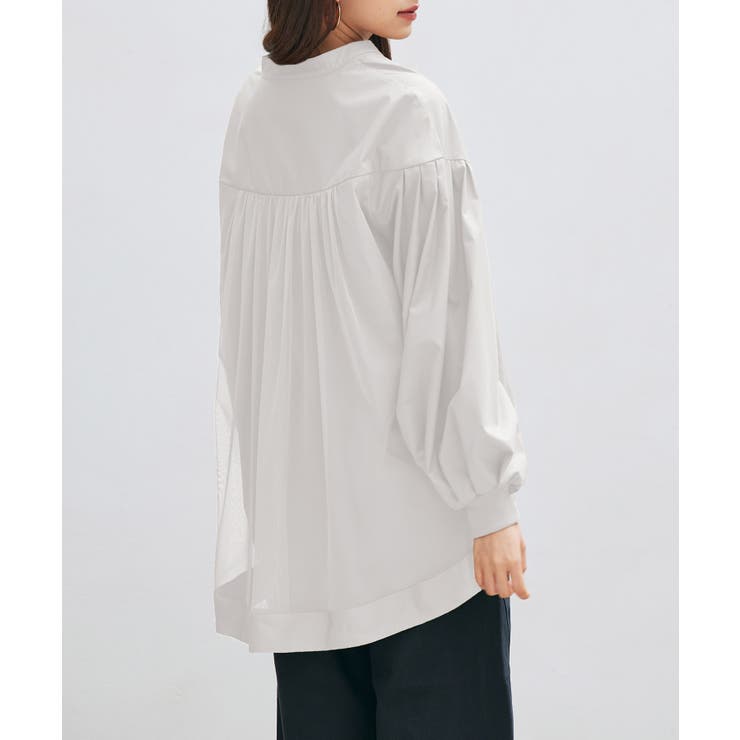 ギャザーチュールドッキングブラウス | SAISON DE PAPILLON  | 詳細画像4 