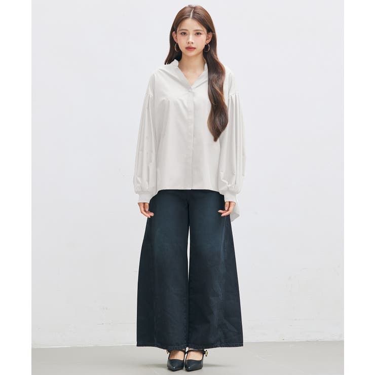 ギャザーチュールドッキングブラウス | SAISON DE PAPILLON  | 詳細画像5 