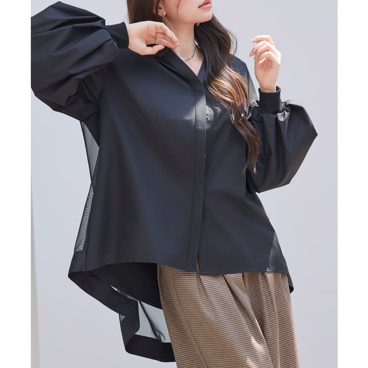 ギャザーチュールドッキングブラウス | SAISON DE PAPILLON  | 詳細画像25 