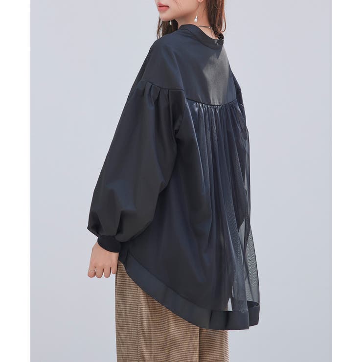 ギャザーチュールドッキングブラウス | SAISON DE PAPILLON  | 詳細画像18 