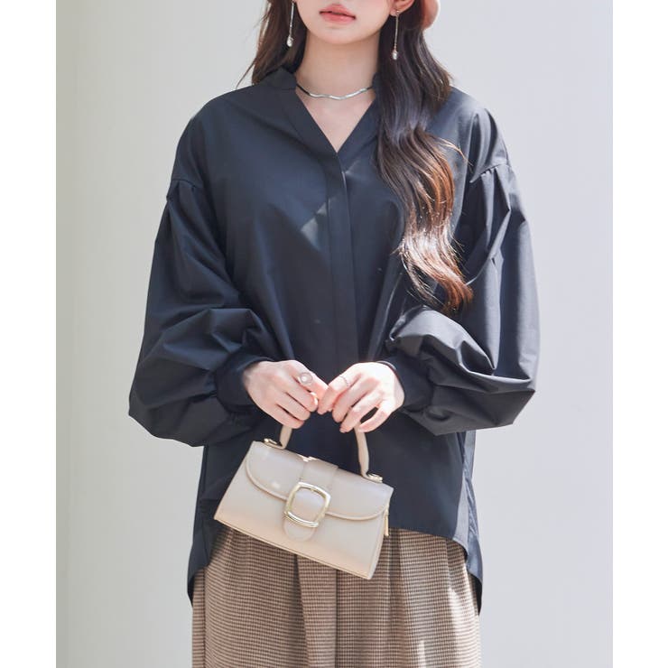 ギャザーチュールドッキングブラウス | SAISON DE PAPILLON  | 詳細画像21 