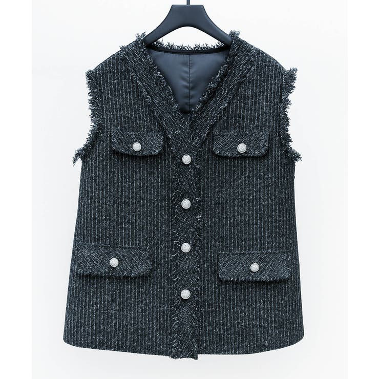 ツイードフリンジロングベスト | SAISON DE PAPILLON  | 詳細画像21 