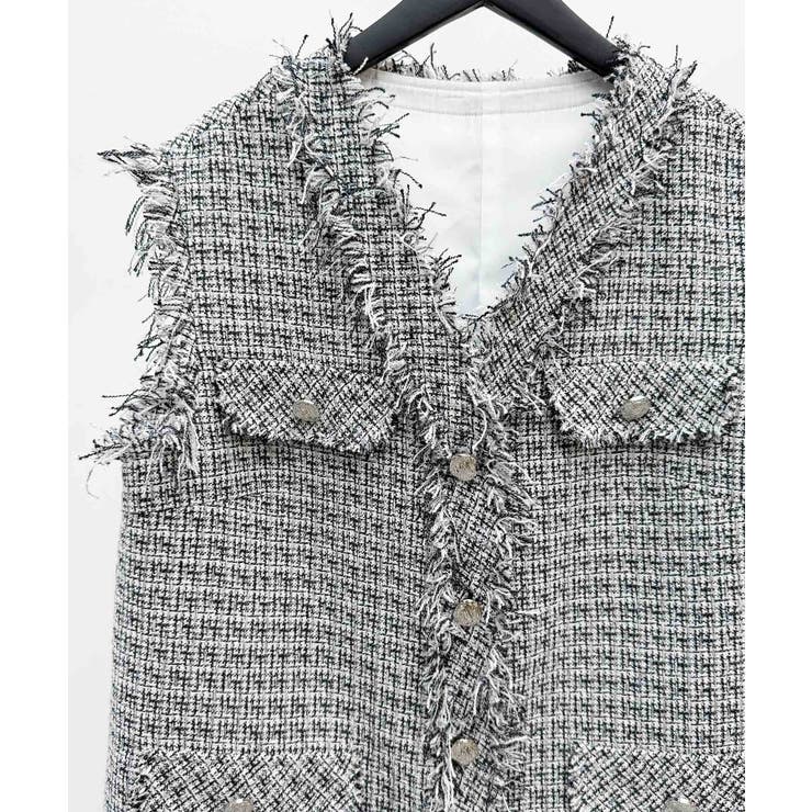 ツイードフリンジロングベスト | SAISON DE PAPILLON  | 詳細画像25 