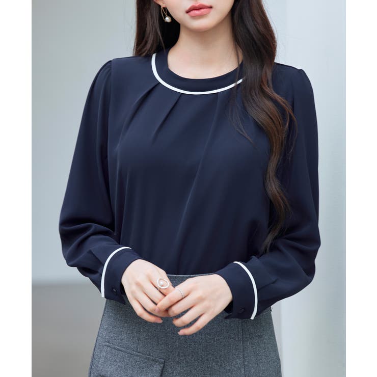 首元2wayボウタイ配色ブラウス | SAISON DE PAPILLON  | 詳細画像40 