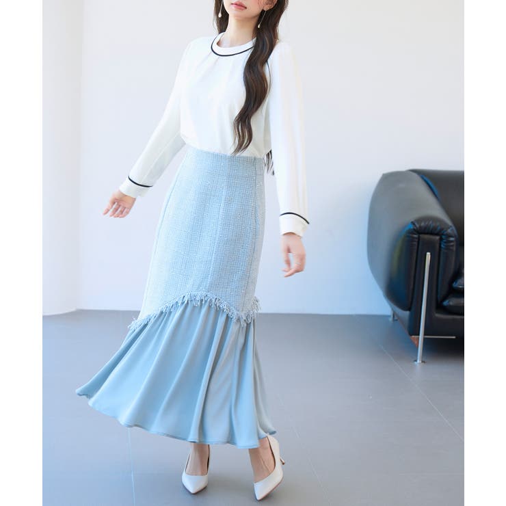 首元2wayボウタイ配色ブラウス | SAISON DE PAPILLON  | 詳細画像21 