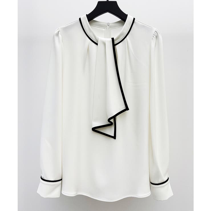 首元2wayボウタイ配色ブラウス | SAISON DE PAPILLON  | 詳細画像23 