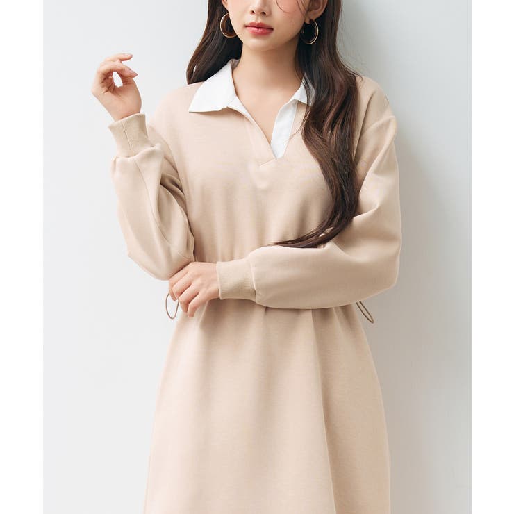 ドッキングプルオーバーロングワンピース | SAISON DE PAPILLON  | 詳細画像11 