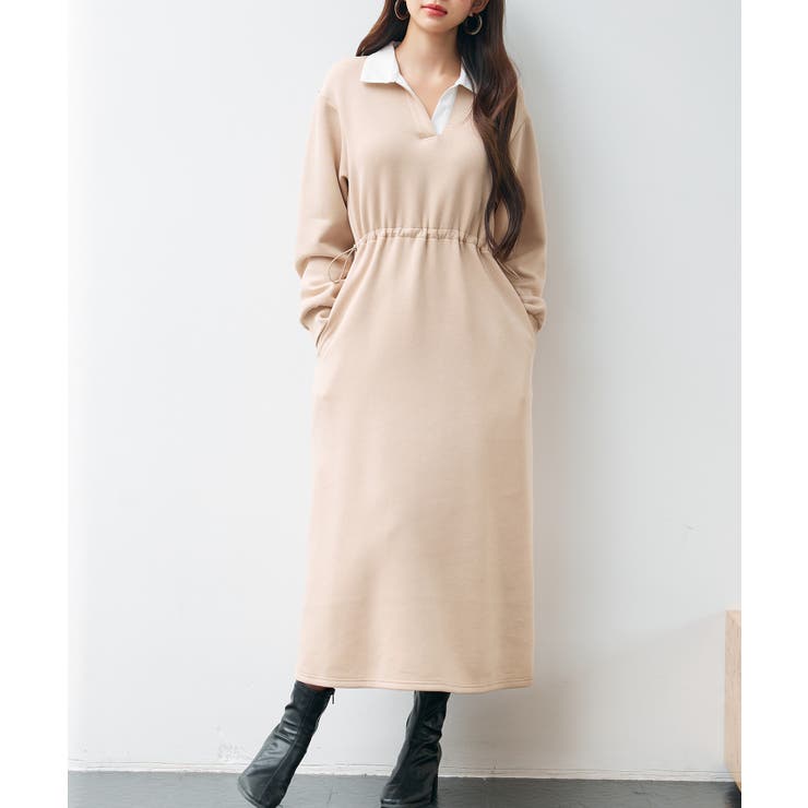 ドッキングプルオーバーロングワンピース | SAISON DE PAPILLON  | 詳細画像6 