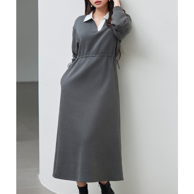 ドッキングプルオーバーロングワンピース | SAISON DE PAPILLON  | 詳細画像17 