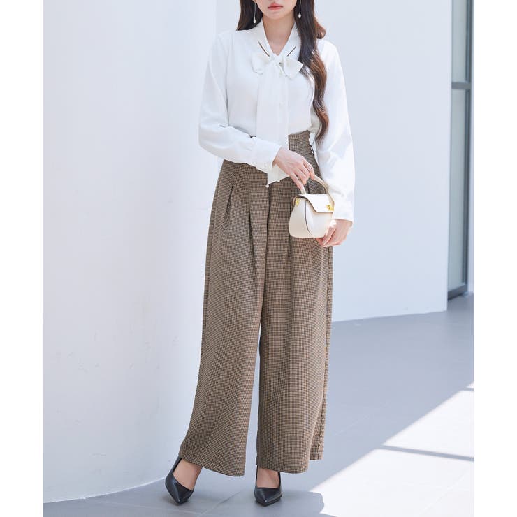 グレンチェックのハイウエストドカンパンツ | SAISON DE PAPILLON  | 詳細画像23 