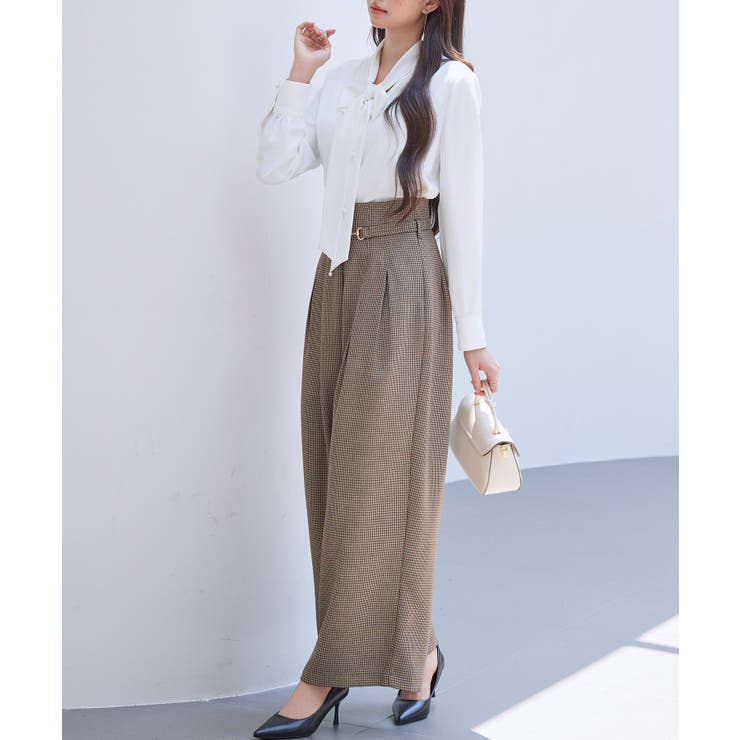 グレンチェックのハイウエストドカンパンツ | SAISON DE PAPILLON  | 詳細画像25 