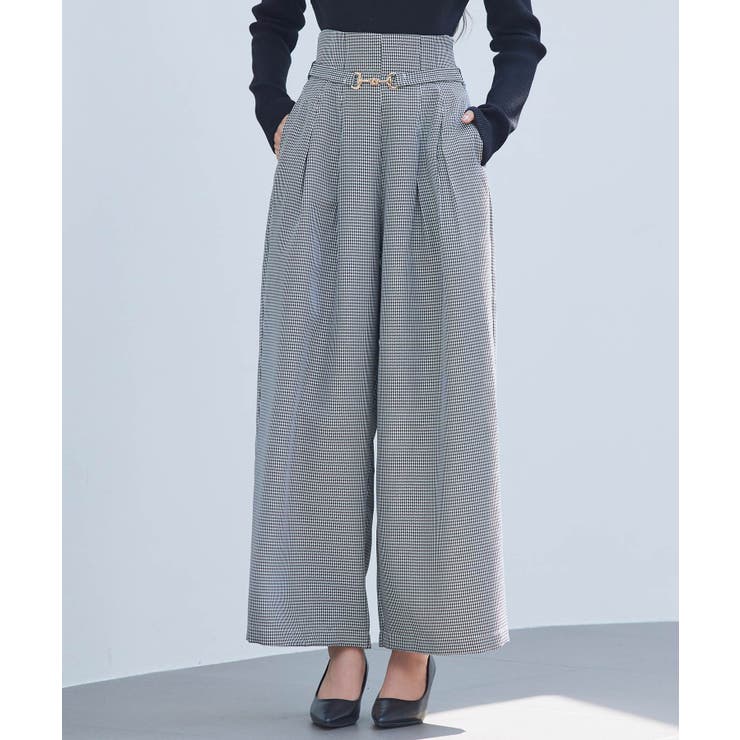 グレー | グレンチェックのハイウエストドカンパンツ | SAISON DE PAPILLON 