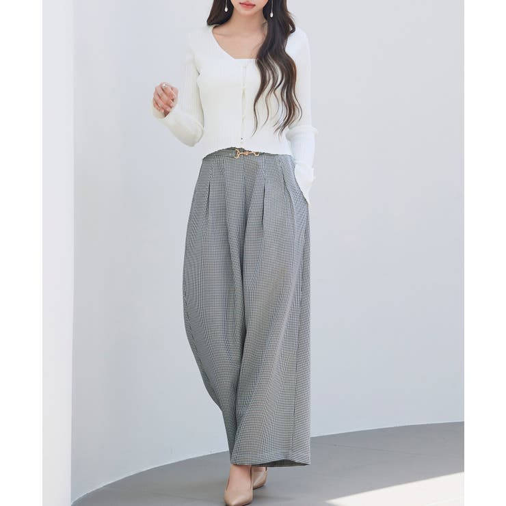 グレンチェックのハイウエストドカンパンツ | SAISON DE PAPILLON  | 詳細画像13 