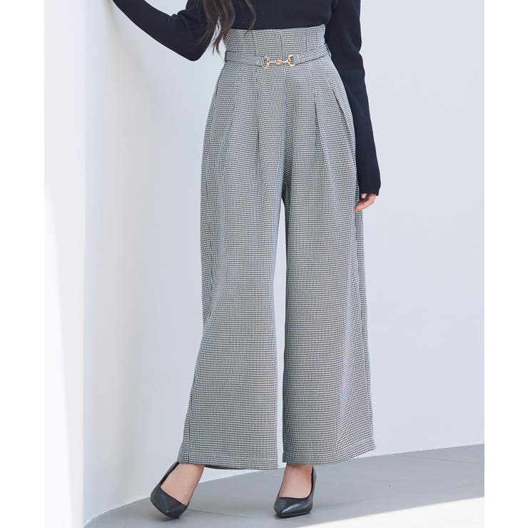 グレンチェックのハイウエストドカンパンツ | SAISON DE PAPILLON  | 詳細画像3 