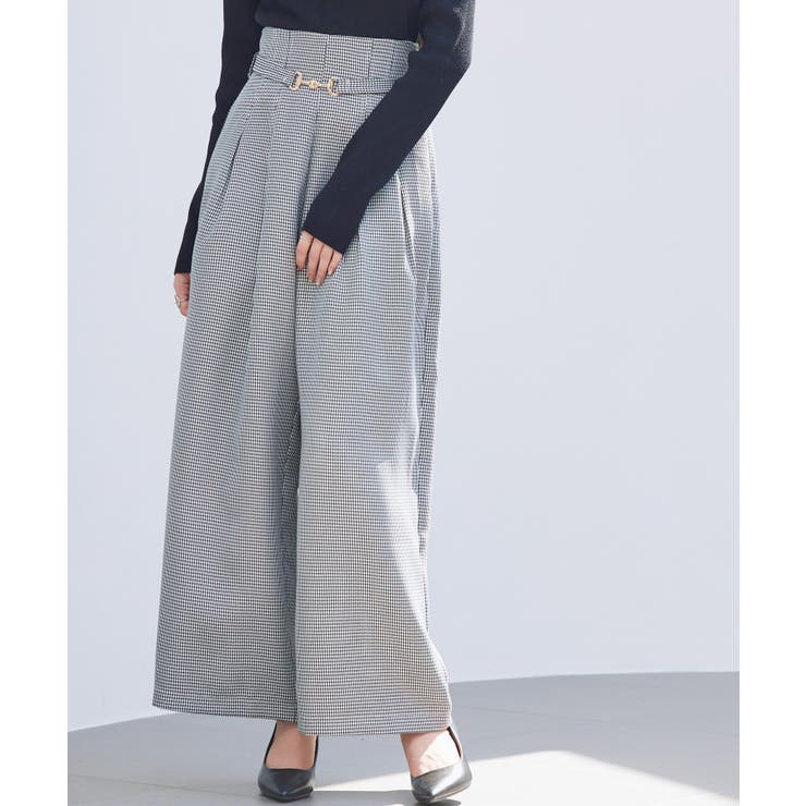 グレンチェックのハイウエストドカンパンツ | SAISON DE PAPILLON  | 詳細画像4 