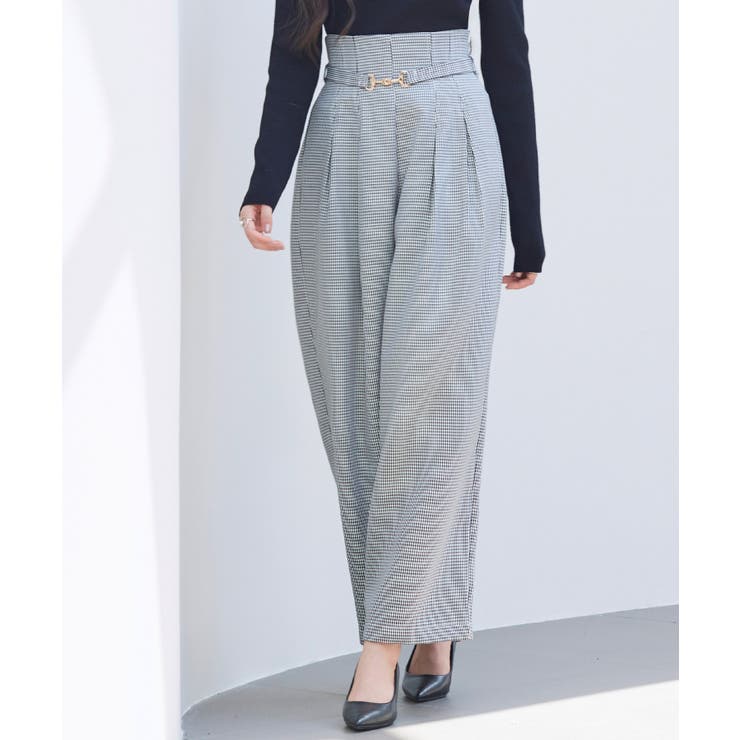 グレンチェックのハイウエストドカンパンツ | SAISON DE PAPILLON  | 詳細画像5 