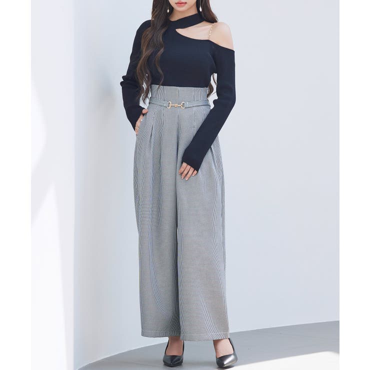 グレンチェックのハイウエストドカンパンツ | SAISON DE PAPILLON  | 詳細画像9 