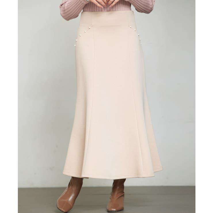 ベージュ | ダンボールニットのロング丈マーメイドスカート | SAISON DE PAPILLON 