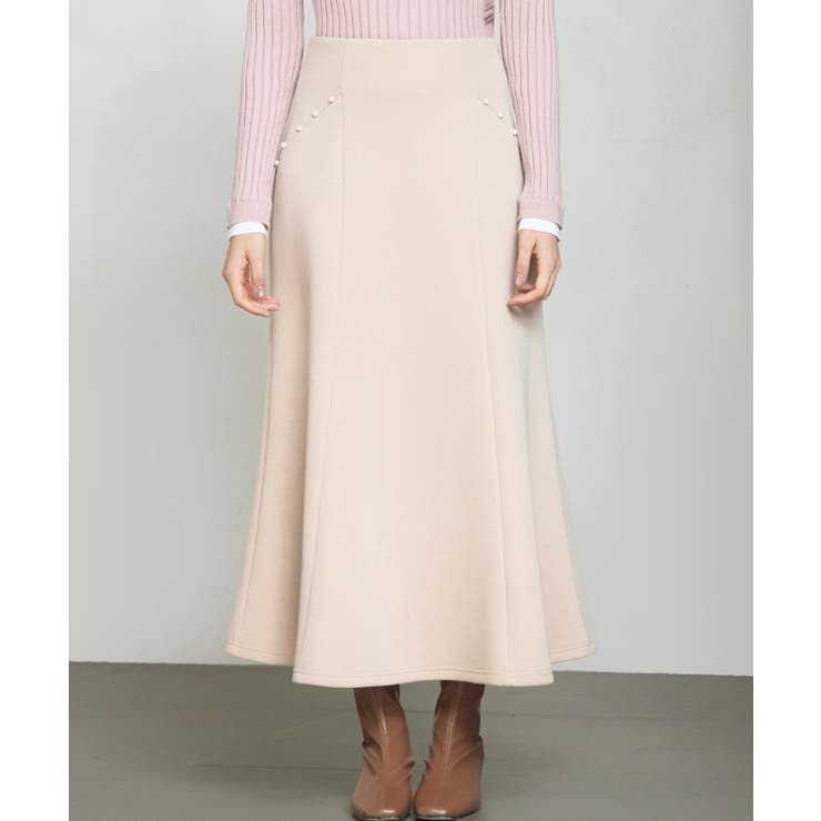 ダンボールニットのロング丈マーメイドスカート | SAISON DE PAPILLON  | 詳細画像14 