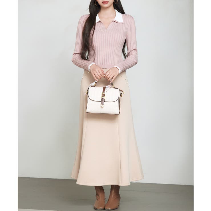 ダンボールニットのロング丈マーメイドスカート | SAISON DE PAPILLON  | 詳細画像16 