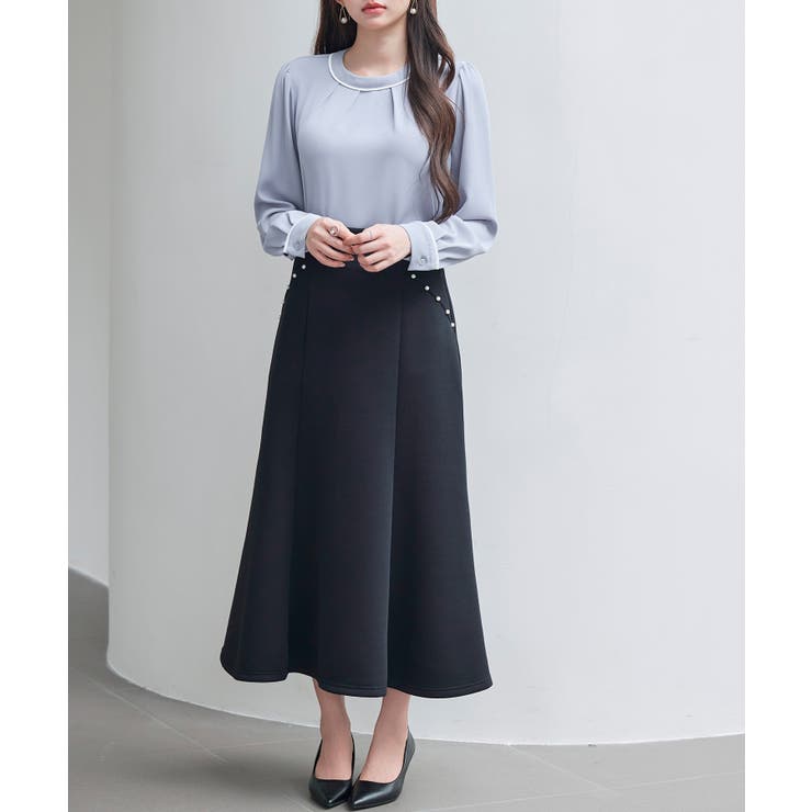 ダンボールニットのロング丈マーメイドスカート | SAISON DE PAPILLON  | 詳細画像7 