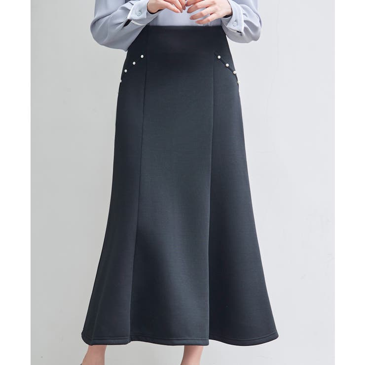 ダンボールニットのロング丈マーメイドスカート | SAISON DE PAPILLON  | 詳細画像9 