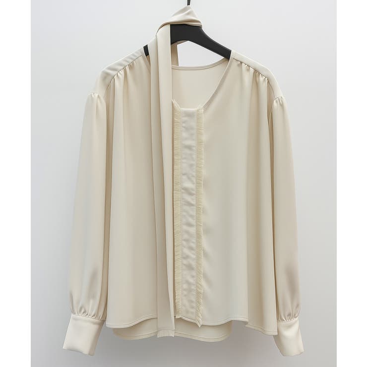 取り外し可能なボウタイリボンフリンジブラウス | SAISON DE PAPILLON  | 詳細画像30 