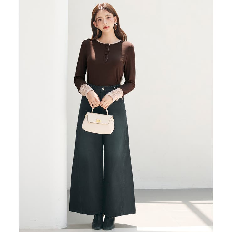 レイヤードドッキングヘンリーネックカットソー | SAISON DE PAPILLON  | 詳細画像6 