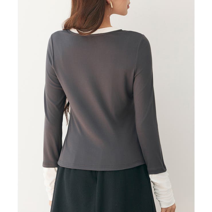 レイヤードドッキングヘンリーネックカットソー | SAISON DE PAPILLON  | 詳細画像28 