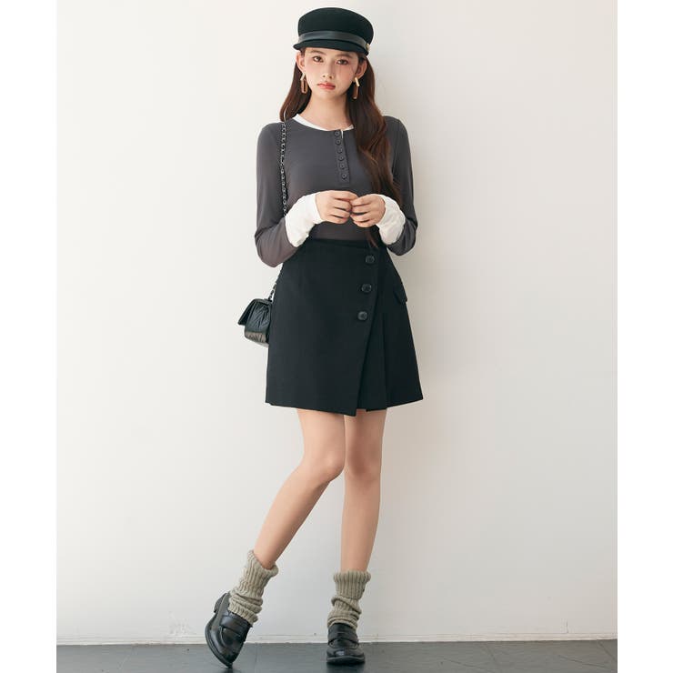 レイヤードドッキングヘンリーネックカットソー | SAISON DE PAPILLON  | 詳細画像29 