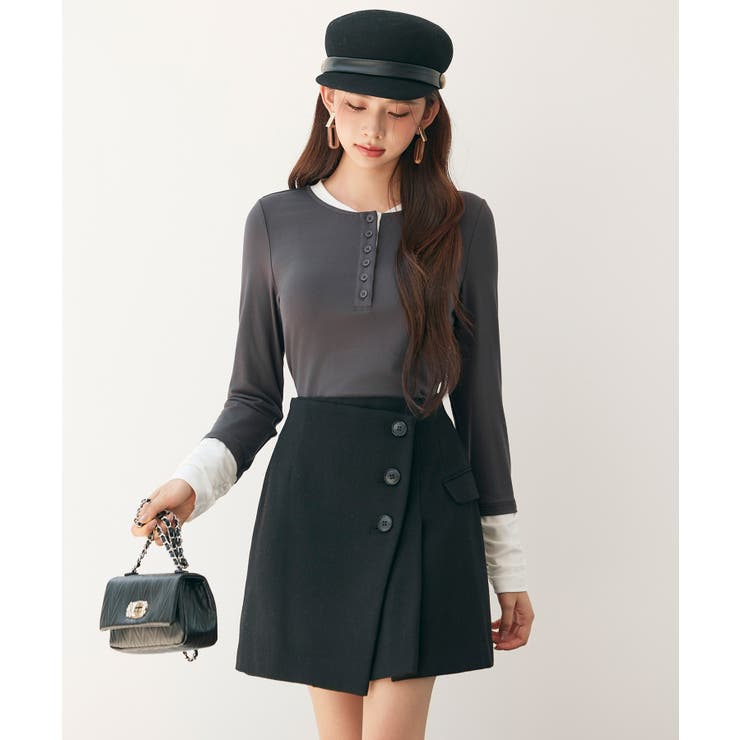 レイヤードドッキングヘンリーネックカットソー | SAISON DE PAPILLON  | 詳細画像30 