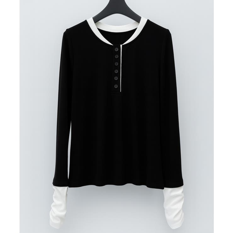 レイヤードドッキングヘンリーネックカットソー | SAISON DE PAPILLON  | 詳細画像25 