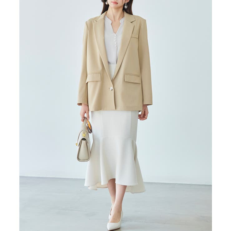 深めVネックワンボタンテーラードジャケット | SAISON DE PAPILLON  | 詳細画像14 