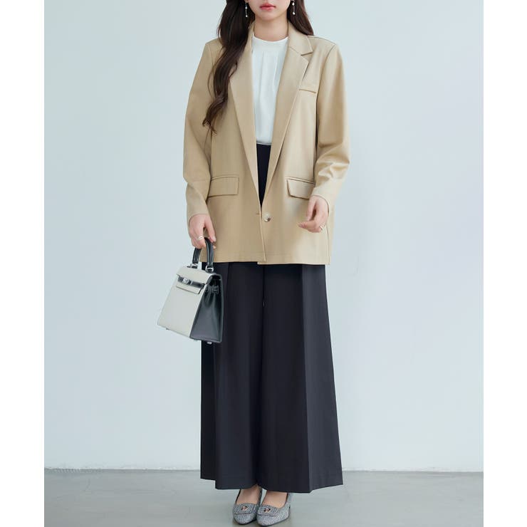 深めVネックワンボタンテーラードジャケット | SAISON DE PAPILLON  | 詳細画像10 