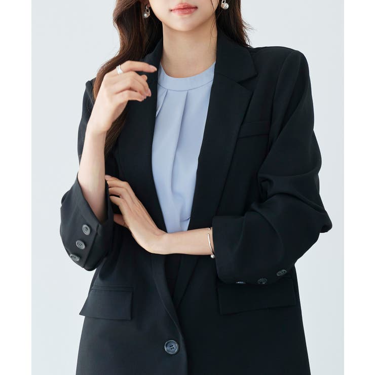 深めVネックワンボタンテーラードジャケット | SAISON DE PAPILLON  | 詳細画像24 