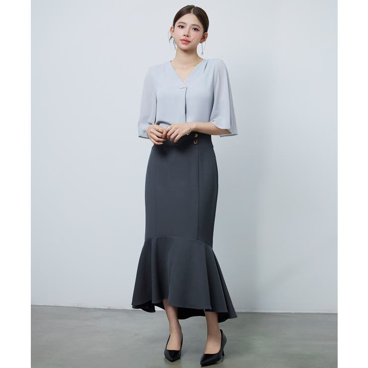 ゴールドボタンマーメイドスカート | SAISON DE PAPILLON  | 詳細画像8 