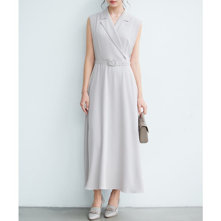 テーラードカラーベルト付きフレアワンピース | SAISON DE PAPILLON  | 詳細画像11 