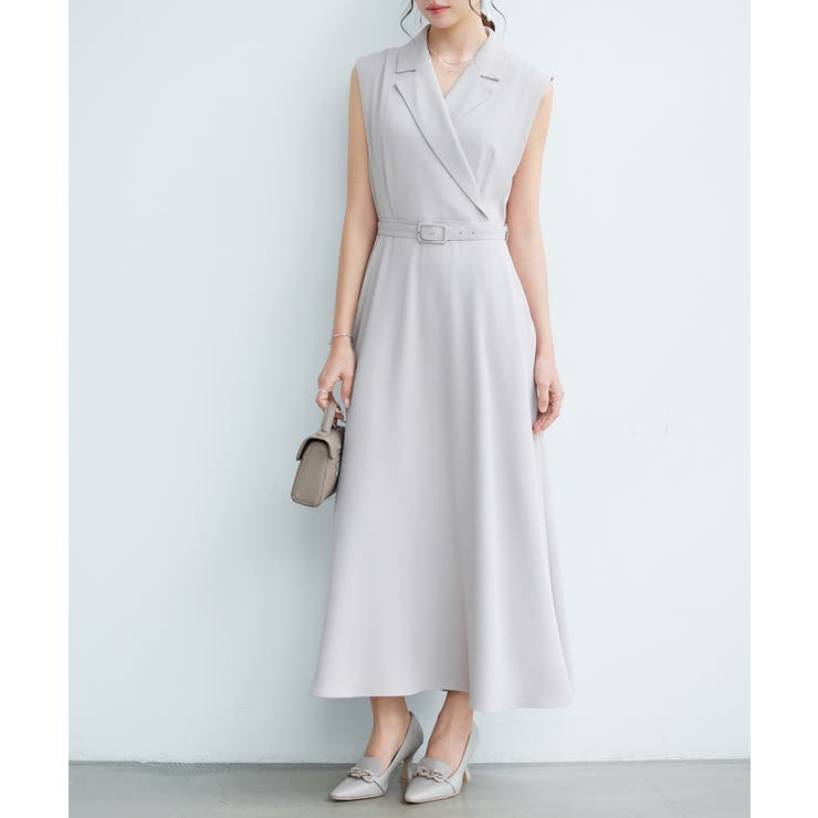 テーラードカラーベルト付きフレアワンピース | SAISON DE PAPILLON  | 詳細画像14 