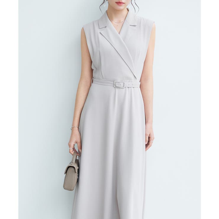 テーラードカラーベルト付きフレアワンピース | SAISON DE PAPILLON  | 詳細画像15 