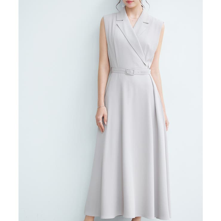 テーラードカラーベルト付きフレアワンピース | SAISON DE PAPILLON  | 詳細画像18 